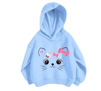 Sweatshirt Enfant Fille Poncho Plaid Oversize en Polaire Mignon Imprimé Cartoon Tie-Dye Pulls Col Rond Sweater Gym Jogging Running Course Survêtement pour Enfants 2-7 Ans