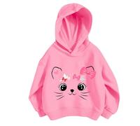 Sweatshirt Enfant Fille Poncho Plaid Oversize en Polaire Mignon Imprimé Cartoon Tie-Dye Pulls Col Rond Sweater Gym Jogging Running Course Survêtement pour Enfants 2-7 Ans