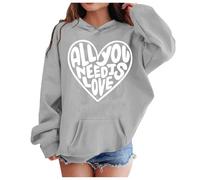 Sweatshirt Enfant Fille,Sportwear Fashion Trendy Vêtement Printemps et Automne Décontracté Pull Ado Taille Unique Hauts Mignons pour Adolescentes Fille 7-14 Ans