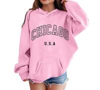 Sweatshirt Enfant Fille Sweat Basics Motif Placé Mignon Imprimé Cartoon Printemps et Automne Décontracté Pull Vêtement Hiver Chaud Veste Fourrée Blouson Doublé pour Enfants 5-12 Ans
