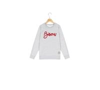 Sweatshirt enfant French Disorder Bisou gris - col rond, molleton 100% coton 11-12 ans