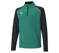 PUMA Mixte enfant Teamliga 14 Zip Top Jr Sweater, Vert/Noir (Pepper Green/Black), 152 EU
