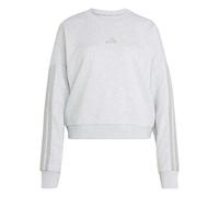 adidas Femme Essentials 3-Stripes French Terry Sweatshirt, Light Grey Heather/Medium Grey Heather, M