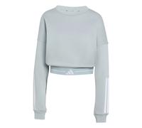 Adidas Hyperglam 3 Stripes Cropped Crewneck Sweatshirt Gris XL Femme