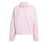 Adidas Sweatshirt Essentials Linear Fleece Polo Rose L Femme