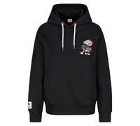 Sweatshirt femme avec design humoristique tasses à café et croissant.