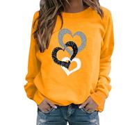 Sweatshirt Femme Coton, pour La Saint-Valentin Sweatshirt, Imprimé Amour Costume Fête, sans Capuche Manches Longues Haut, Col Rond Chic Streetwear, pour Femmes 2024 T-Shirt