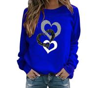 Sweatshirt Femme Coton, pour La Saint-Valentin Sweatshirt, Imprimé Amour Costume Fête, sans Capuche Manches Longues Haut, Col Rond Chic Streetwear, pour Femmes 2024 T-Shirt