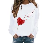 Sweatshirt Femme Coton, pour La Saint-Valentin Sweatshirt, Imprimé Amour Costume Fête, sans Capuche Manches Longues Haut, Col Rond Chic Streetwear, pour Femmes 2026 T-Shirt