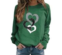Sweatshirt Femme Coton, pour La Saint-Valentin Sweatshirt, Imprimé Amour Costume Fête, sans Capuche Manches Longues Haut, Col Rond Chic Streetwear, pour Femmes 2026 T-Shirt
