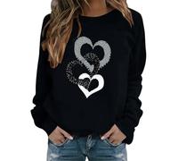 Sweatshirt Femme Coton, pour La Saint-Valentin Sweatshirt, Imprimé Amour Costume Fête, sans Capuche Manches Longues Haut, Col Rond Chic Streetwear, pour Femmes 2024 T-Shirt