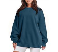 Sweatshirt Femme Grande Taille Couleur Unie Sweat-Shirt Femme Oversize Col Rond Pull Automne et Hiver Manches Longues Sweat Femme Casual Lâche Pullover Baggy Décontracté Léger Clearance Soldes