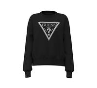 GUESS Sweat-shirt noir / argent / blanc, Taille M