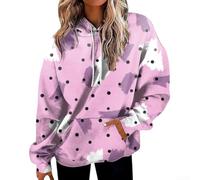 Sweatshirt Femme Manches Longues Col Rond Impression 3D Ample (I XL)