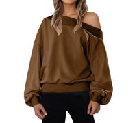 Sweatshirt Femme Oversize Décontracté Pulls, Gilets et Sweats Femme Leger Chaud Chic Élégant Streetwear Grande Taille avec Poches Sweats de Sport sans Capuche Veste Hoodie Sweatshirts Pas Cher