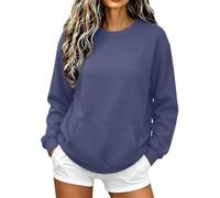 Sweatshirt Femme Oversize Décontracté, Sweat-Shirt sans Capuche avec Poche pour Une Coupe décontractée, Manches Longues, Pull décontracté pour Un Style, idéal Quotidien.