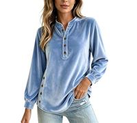 Sweatshirt Femme Oversize Fashion, Sweat-Shirt d'hiver Confortable à Manches Longues, Coupe décontractée et sans Capuche, avec Fermeture boutonnée sur Le Devant. Idéal pour Un décontracté Quotidien.