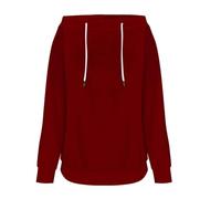 Sweatshirt Femme Oversize Fashion, Women’s Hoodless Sweatshirt Solid Color Off Shoulder Shoulder Loose Casual Pullover Top