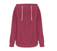 Sweatshirt Femme Oversize Fashion, Women’s Hoodless Sweatshirt Solid Color Off Shoulder Shoulder Loose Casual Pullover Top