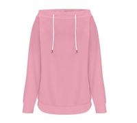 Sweatshirt Femme Oversize Fashion, Women’s Hoodless Sweatshirt Solid Color Off Shoulder Shoulder Loose Casual Pullover Top