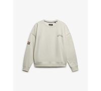 Superdry Athletic Relaxed Printed Crew Sweatshirt Beige L Femme