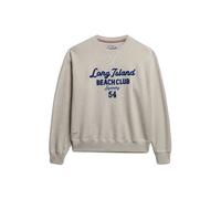 Superdry Beach Club Loose Crew Sweatshirt Beige M Femme