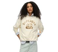 Superdry Embellished Varsity Loose Sweatshirt Beige S Femme