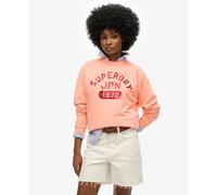 Superdry Embellished Varsity Loose Sweatshirt Orange L Femme