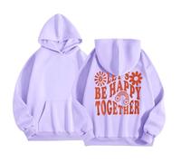 Sweatshirt Fille 10 Ans - À Capuche Et - Shirts Jolis Pulls Imprimés avec Capuche Et Poches pour Un Usage Quotidien Une Couche d'hiver Parfaite pour Les Enfants De 2 À 13 Ans (Purple 10-11 Years)