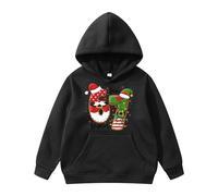 Sweatshirt Fille 10 Ans - À Capuche pour Idéal pour Les Fêtes De Fin D'Année Ce Pull en Polaire Douce Et Chaude À Manches Longues Est Parfait pour Une Tenue d'hiver Décontractée (Black 3-4 Years)
