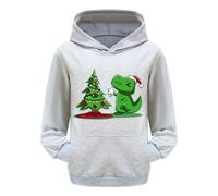 Sweatshirt Fille 12 Ans - À Capuche Chaud À Manches Longues pour Enfant en Bas Âge Et Imprimé Dinosaure Dessin Animé Noël (Grey 10-11 Years)