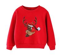 Sweatshirt Fille Enfants Lettres Imprimées Pulls Léger Sport Tenue Manches Longues Paules Profondes Pull Ample Confortable pour Automne Hiver Enfant 5-12 Ans