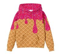 Sweatshirt Fille Sweat Basics Motif Placé Enfant Mignon Imprimé Cartoon Tie-Dye Pulls Col Rond Sweater Gym Jogging Running Course Survêtement pour Enfants 5-12 Ans