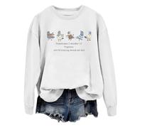 Sweatshirt Funny Pigeons Sometimes I Wonder If Pigeons Are Thinking About Me Too, blanc, 3XL