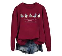 Sweatshirt Funny Pigeons Sometimes I Wonder If Pigeons Are Thinking About Me Too, bordeaux, 3XL