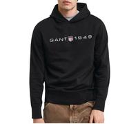 GANT Sweat à Capuche imprimé Graphique Sweatshirt, Noir, L Homme