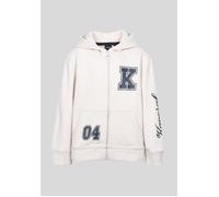 Sweatshirt garçon KAPORAL ODRIC - Beige - Inscriptions - Fermeture zippée - 2 poches latérales 8 ans