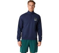 Sweatshirt half zip Asics Court Core Graphic Bleu M