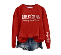 Sweatshirt Hiver Femme à Manches Longues, Sweats for The Culture Femme à Col Rond avec Inscription« God is Still Writing Your Story » Sweatshirts Chrétiens Le Quotidien Et Les Sorties Décontractées