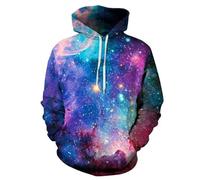 Sweatshirt Homme 3D Fleur Impression La Voûte Étoilée - FUNMOON - Manches Longues - Bleu M