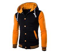 Sweatshirt Homme Capuche College Veste Sport Homme Hiver Manches Longues Décontracté Hoodies College Streetwear Winter Jacket Men Vêtements Marque Veste Universitaire Homme Jaune M