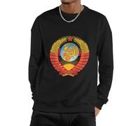 Sweatshirt Homme Col Rond Décontracté Pull Ras du Cou Socialisme Soviétique Drapeau National sans Capuche T-Shirt Manches Longues Sweat-Shirt Basique pour Hommes Toutes Saisons Couple