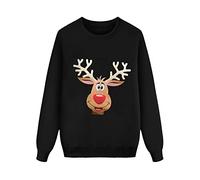 Sweatshirt Homme Manches Longues, Sweat Noel Imprimé-Pull Noel Famille sans Capuche Col Rond Christmas Tops Chaud Ample Noël Confortable Automne et Hiver Décontractés Chaud Cadeaux Xmas Sweats