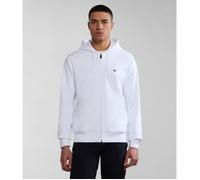 Napapijri Sweatshirt homme Balis FZH SUM Blanc, fermeture zippée, 100% coton, Taille S