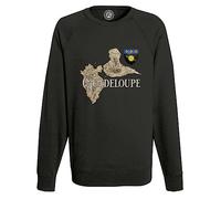 Sweatshirt Homme Noir Guadeloupe 971 Département Ile Carte Ancienne Rare