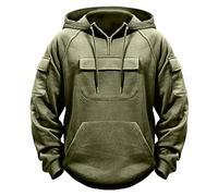 Sweatshirt Hommes, Sweat à Capuche Demi-zippé Hommes, Taille Plus, Confortable Casual Chaud, Tous Les Jours Sweat de Travail, Couleur Solide Sweatshirt Vintage Hommes (XXXL)