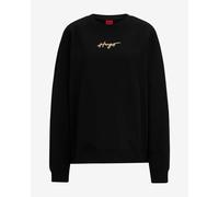 Sweatshirt HUGO Signature Crew noir doré femme - L