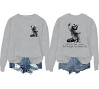 Sweatshirt « If I Ever Get Rabies You're High On My Bitin' List I Have Rabies Shirt Funny Bitin List Raccoon Tops », gris, L