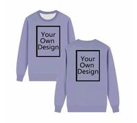 Sweatshirt Imprimer Femme - Pull Personnalisé avec Imprimé Avant/Arrière Personnalisé Exclusif Personnalisation Avec Photo/Texte/Logo - Vêtements personnalisés pour Noël Halloween, gris, 3XL