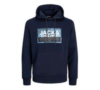 Sweatshirt - JACK & JONES - Cologan Print - Grande taille - Capuche fixe - Poche kangourou 2XL